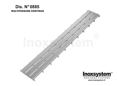 Bent sheet metal, satin finish, thk. 3 mm, multislot design with heelsafe slots in stainless steel