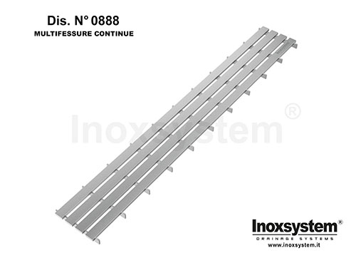 Rejilla multislot con barras de espesor 8 mm, ranuras continuas antitacón de 8 mm DIBUJO 0888