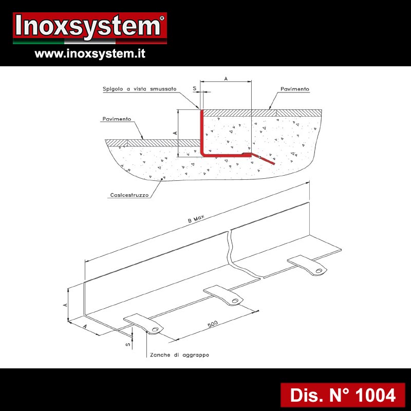 Dwg Floor profile in stainless steel