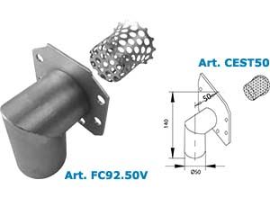 Inoxsystem Infinity Closing flange with vertical outlet pipe 50 in stainless steel