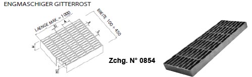 engmaschiger gitterrost in edelstahl