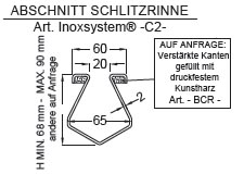 linie 1050 abschnitt kastenrinne in edelstahl