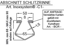 linie 1250 abschnitt kastenrinne in edelstahl