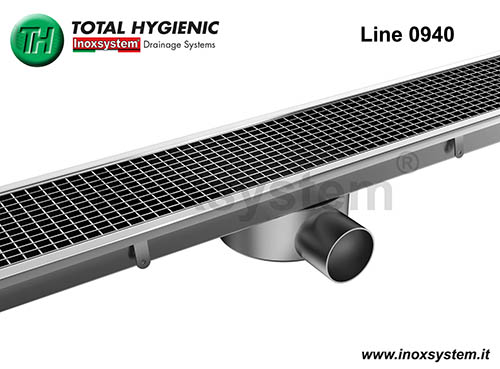 Total Hygienic channel with Antibacterial and antislip grating, removable rat proof filter basket and odor trap pipe