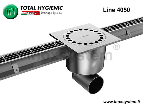 Total Hygienic channel with Antibacterial and antislip grating, removable rat proof filter basket and odor trap pipe