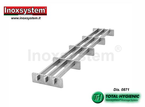 Rejilla en acero inoxidable Multi-slot Total Hygienic - Antibacteriana y Antideslizante